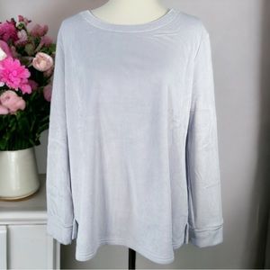 Soma Ribbed Micro Plush Long-Sleeve Pajama Top NWOT